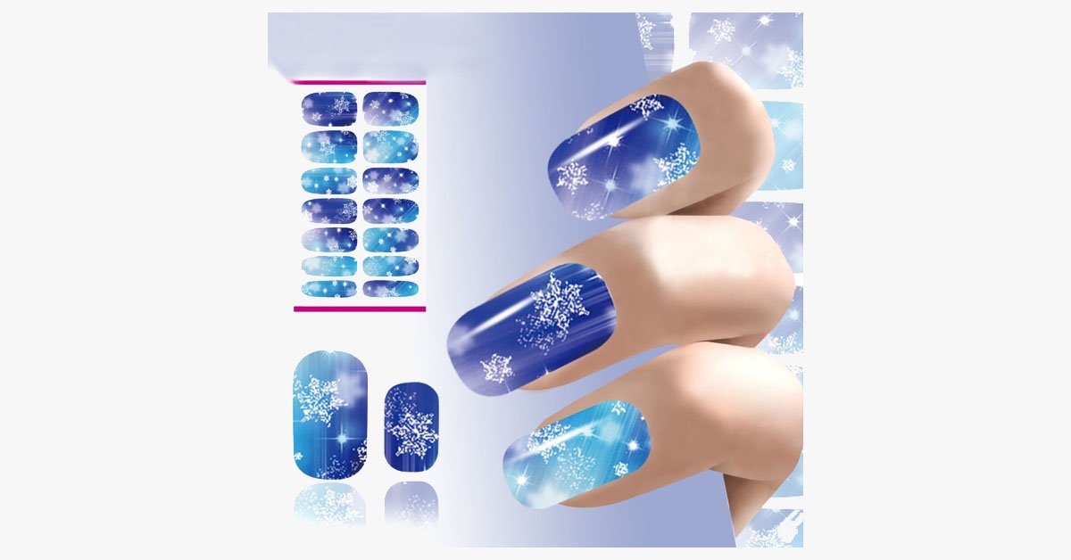 Adesivi per unghie natalizi - Fiocchi di neve
