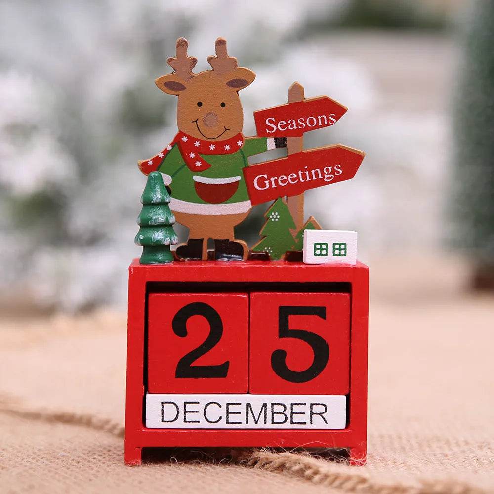 Decorazioni natalizie per calendario in legno