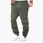 Pantaloni da jogging da uomo con polsini a coste e tasca posteriore