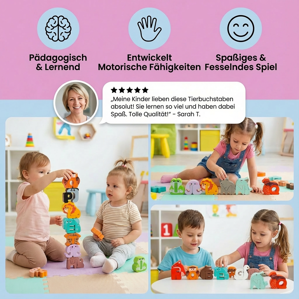Puzzle dell'alfabeto aus Holz | Giochi di apprendimento dalla A alla Z per i bambini