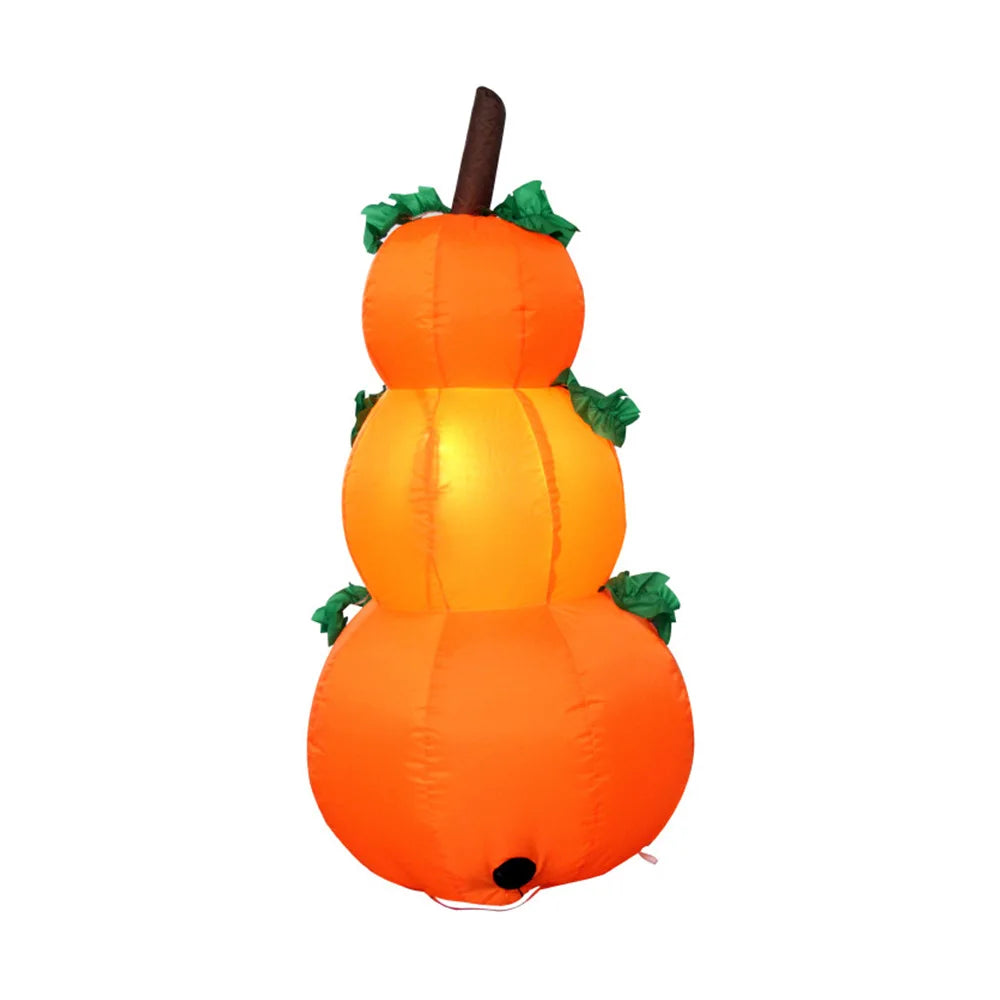 Pila di zucche gonfiabili di Halloween da 1,1 m con luci rotanti a LED | Decorazione del cortile esterno