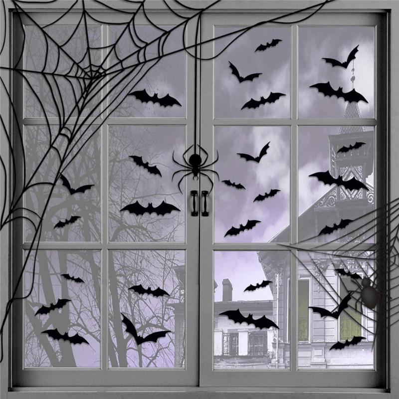 Set di adesivi murali 3D decorazioni per pipistrelli di Halloween