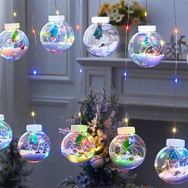 Decorazioni natalizie con luci a forma di sfera che desiderano