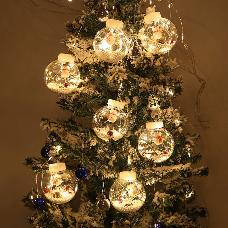 Decorazioni natalizie con luci a forma di sfera che desiderano