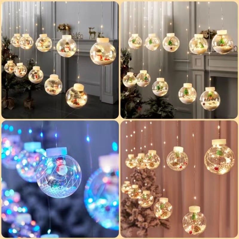 Decorazioni natalizie con luci a forma di sfera che desiderano