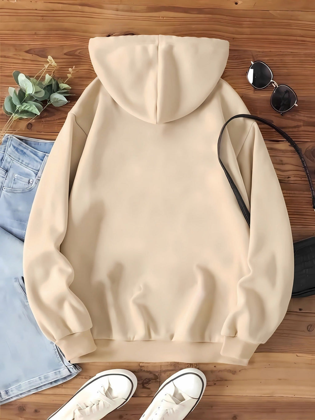 Morbida felpa con cappuccio da donna - Pile oversize, casual