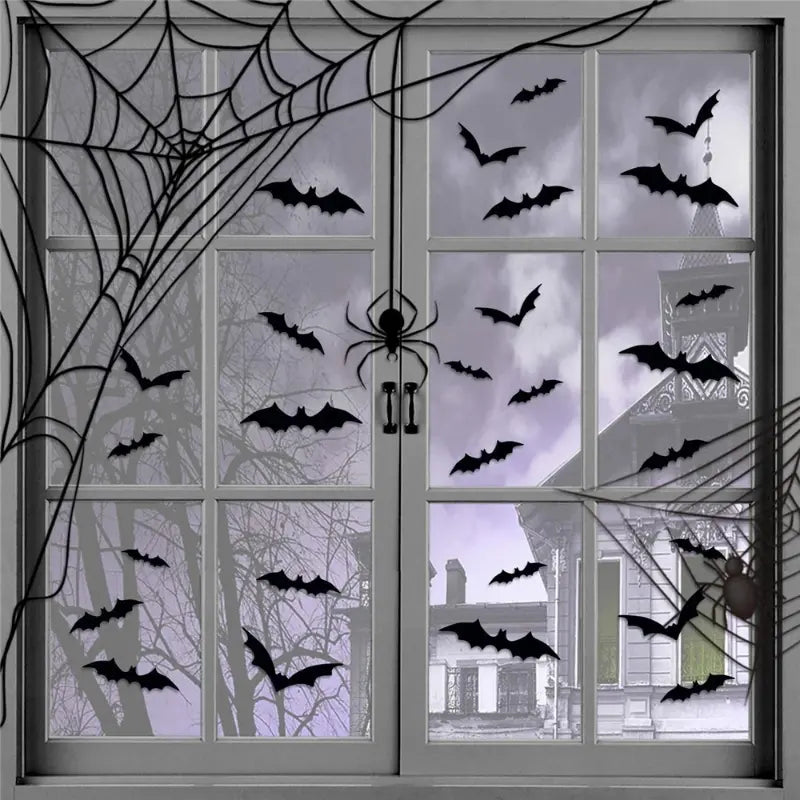 Adesivi murali pipistrelli - Adesivi decorativi di Halloween per la decorazione della casa (120 pezzi)