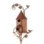 Casetta per uccelli europea in metallo + cortile da giardino/decorazione artigianale