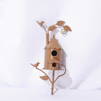 Casetta per uccelli europea in metallo + cortile da giardino/decorazione artigianale