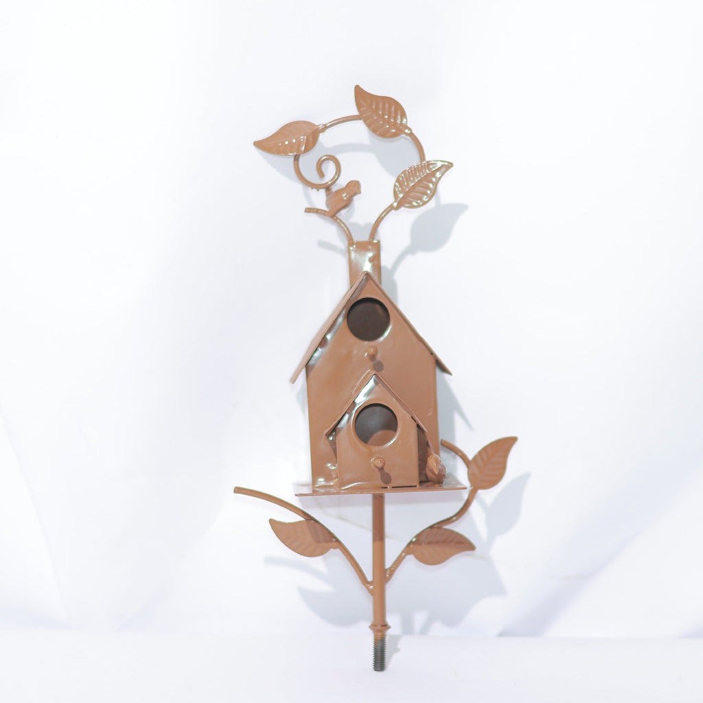 Casetta per uccelli europea in metallo + cortile da giardino/decorazione artigianale
