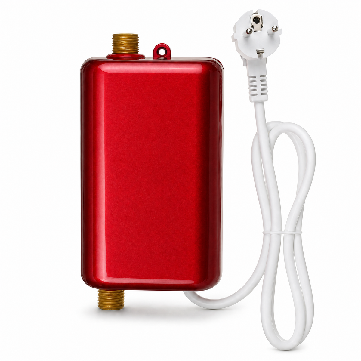 Scaldabagno elettrico istantaneo senza serbatoio, corpo rosso compatto