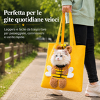 borsa trasportino aperta per gatti per passeggiate e visite dal veterinario - Borsa in canvas leggera per gatti e cani d