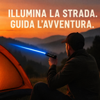 Potente torcia laser tattica per sopravvivenza all’aperto e accensione del fuoco