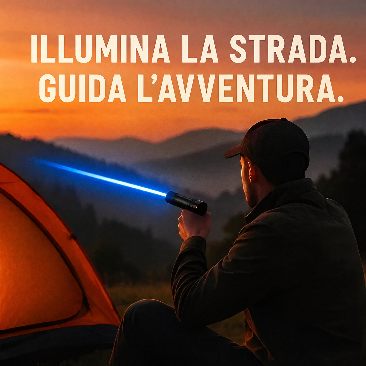 Potente torcia laser tattica per sopravvivenza all’aperto e accensione del fuoco