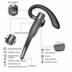 Cuffia/auricolare Bluetooth 5.1 wireless con doppio microfono per camionisti, con cancellazione del rumore
