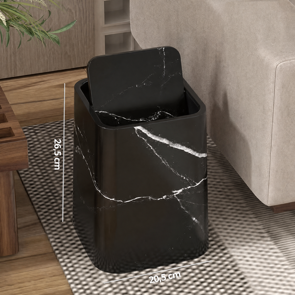 Marble Trash Can | Elegante coperchio girevole