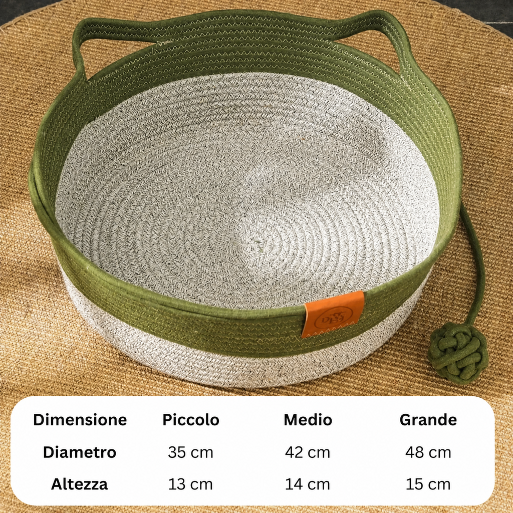 Cuccia per gatti in corda di cotone intrecciata a mano – DreamNest