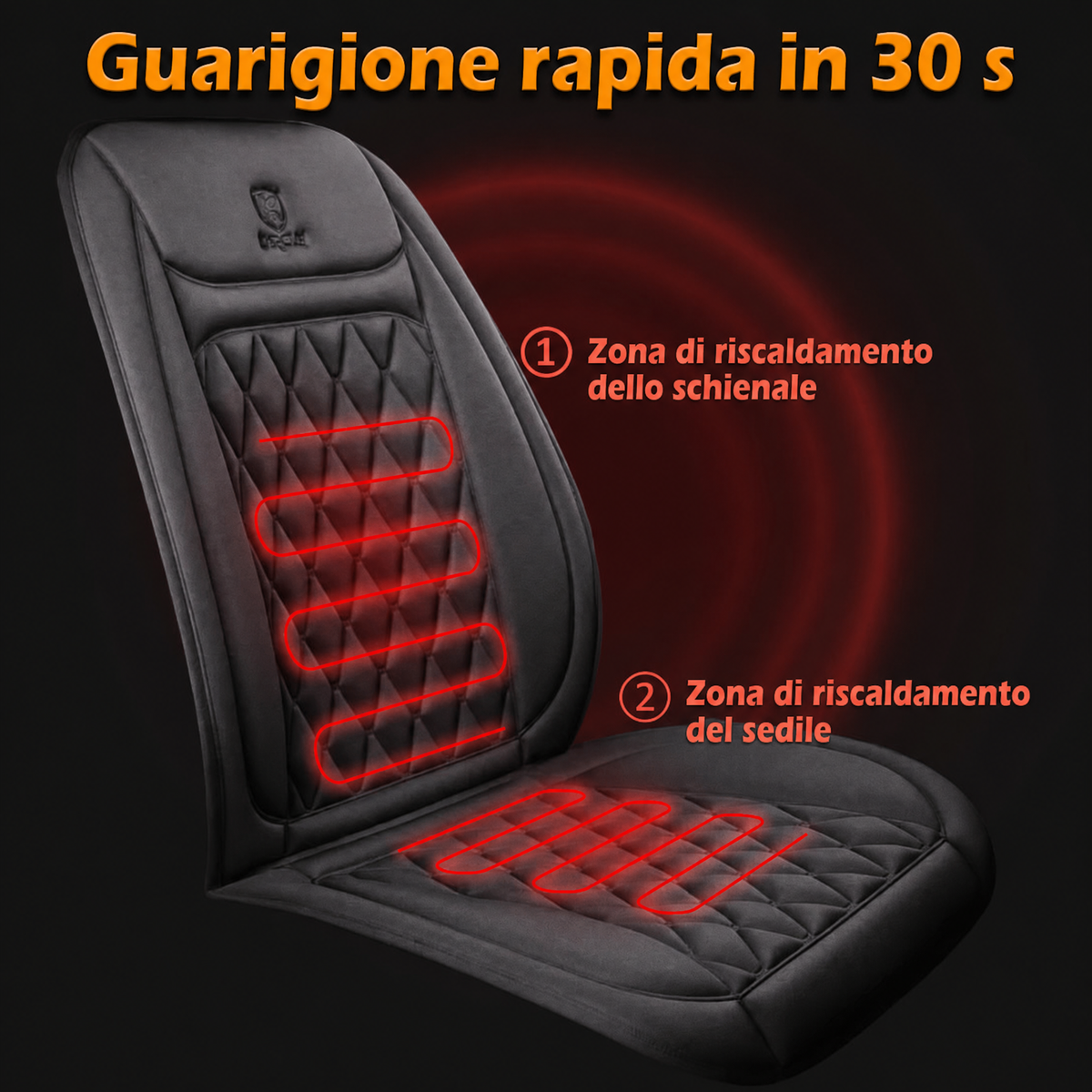 Coprisedile auto riscaldato | Controllo della temperatura regolabile 30℃-65℃ per auto, camion e uso domestico