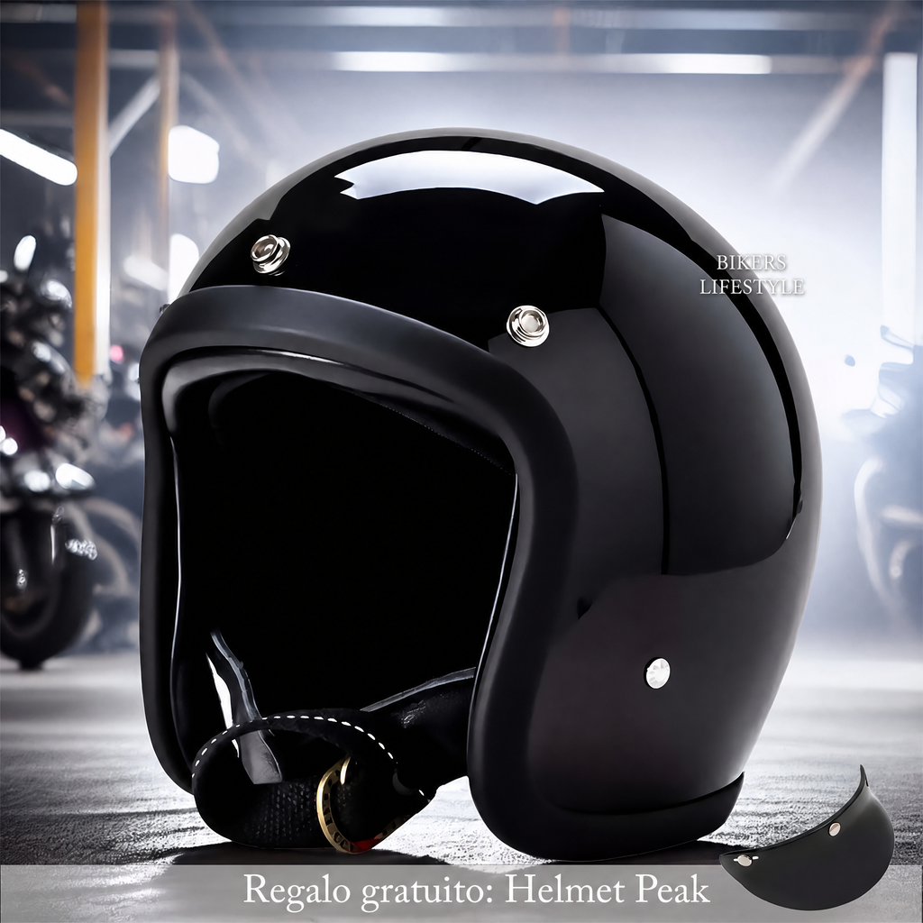 Casco moto vintage a profilo basso omologato DOT ed ECE