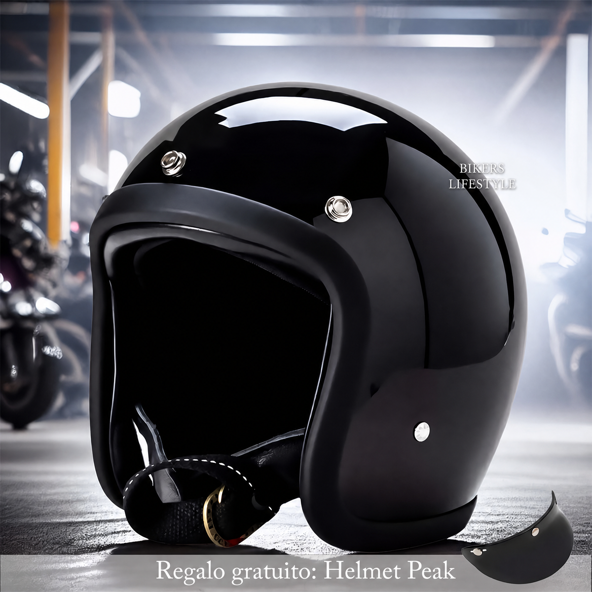 Casco moto vintage a profilo basso omologato DOT ed ECE