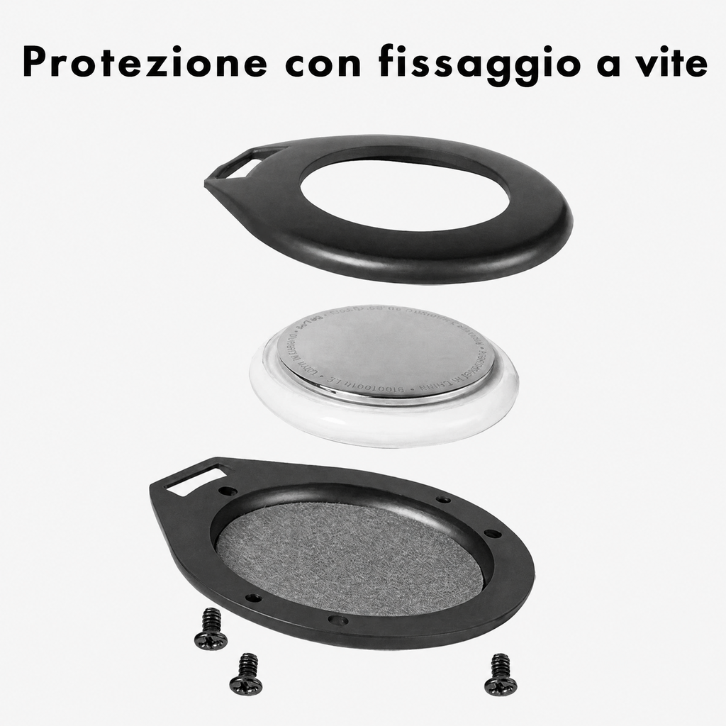 Custodia protettiva in pelle di alta qualità con ciondolo in metallo per Apple Airtags