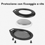 Custodia protettiva in pelle di alta qualità con ciondolo in metallo per Apple Airtags