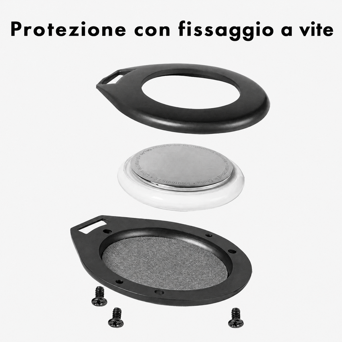 Custodia protettiva in pelle di alta qualità con ciondolo in metallo per Apple Airtags