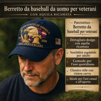 Cappellino da baseball da uomo per veterani con aquila ricamata