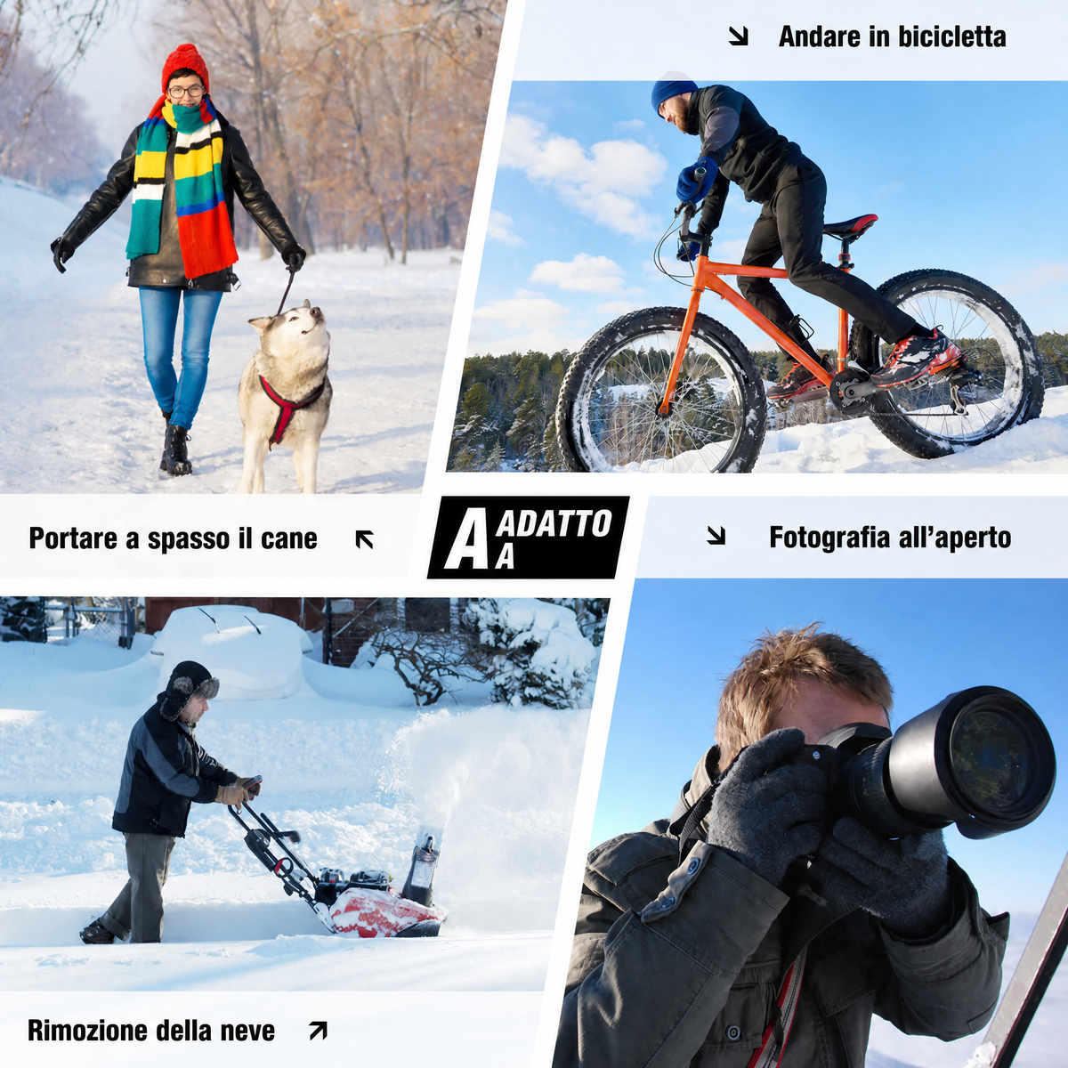 Guanti riscaldati a batteria impermeabili touchscreen per l’inverno