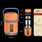 Lunch Box Riscaldabile USB | Acciaio inox 304, Scaldavivande portatile