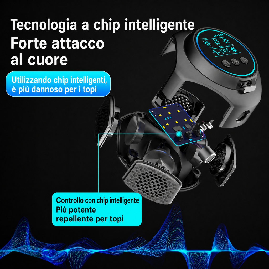 Dispositivo ad ultrasuoni repellente per api e vespe | Senza sostanze chimiche. Copertura a 360° per casa e controllo de