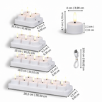 Set Candele LED Senza Fiamma con Telecomando, Timer e Ricarica USB