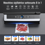 Sigillatrice Sottovuoto Professionale 8-in-1 | Taglierina di Precisione Integrata | Modalità per Alimenti Secchi e Umidi