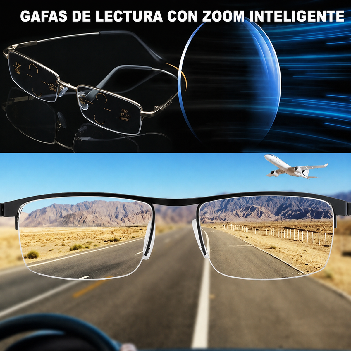 Occhiali progressivi intelligenti con messa a fuoco multizona Aerisyn