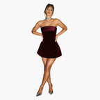 Abito in velluto da donna Mini abito senza spalline