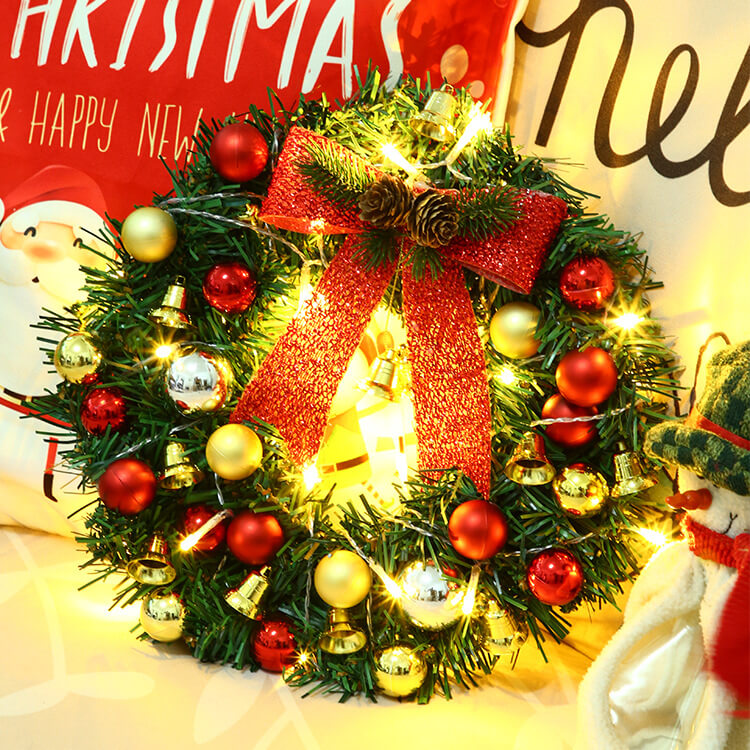 Ghirlanda di Natale Rami Campane Luci natalizie Luci decorative a corda
