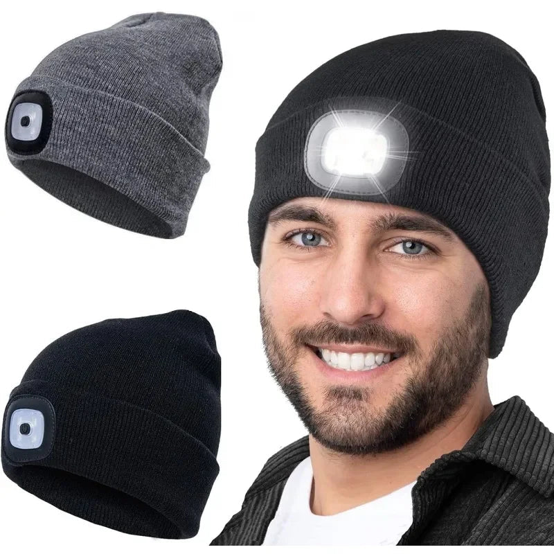 Cappello a cuffia LED ricaricabile per l'inverno