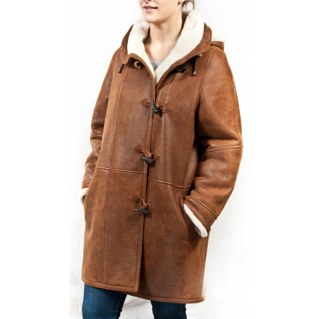 Accogliente giacca da donna in shearling con cappuccio | Caldo e rilassato