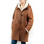 Accogliente giacca da donna in shearling con cappuccio | Caldo e rilassato