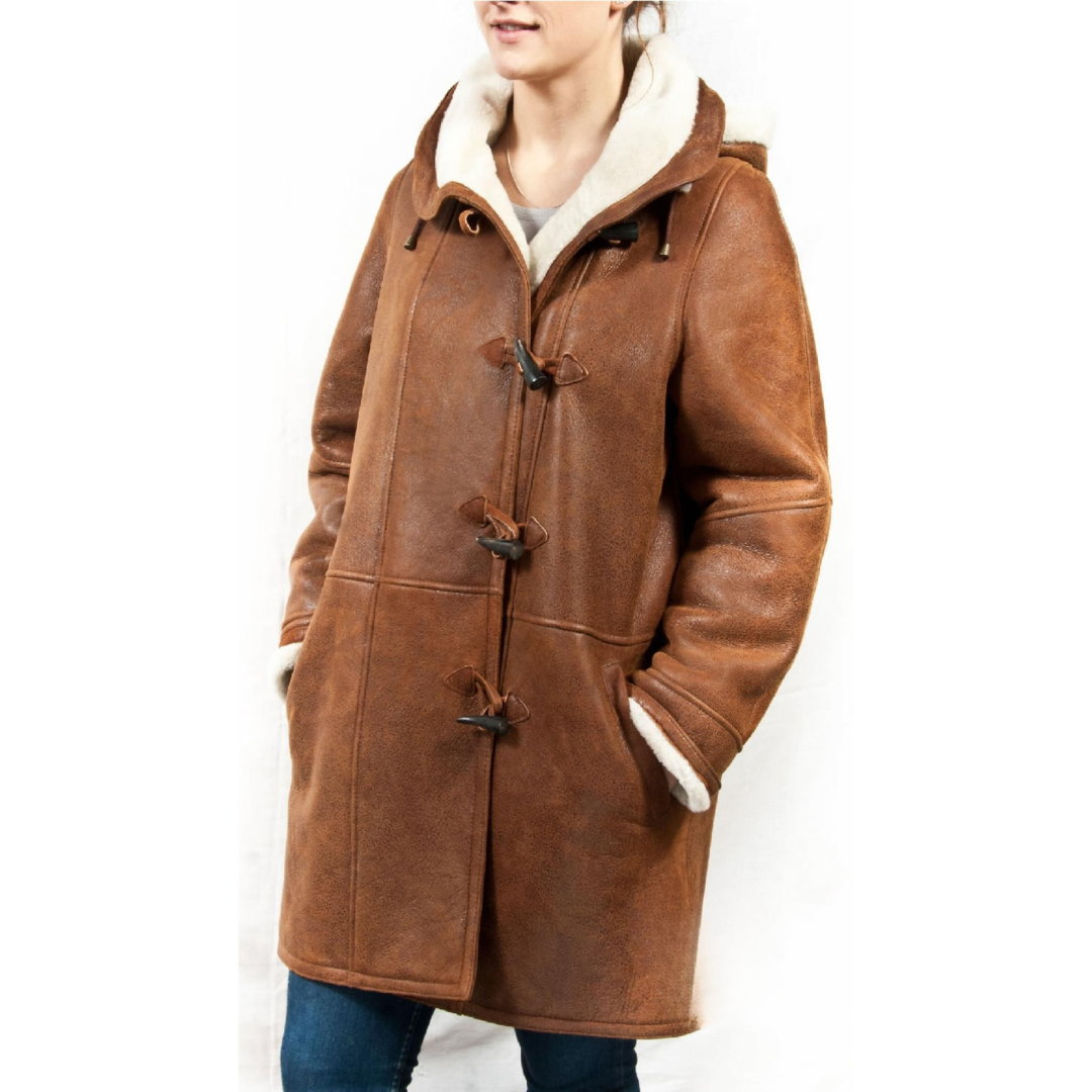 Accogliente giacca da donna in shearling con cappuccio | Caldo e rilassato