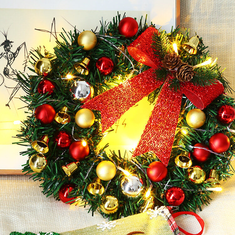 Ghirlanda di Natale Rami Campane Luci natalizie Luci decorative a corda
