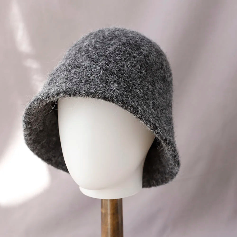 Cappello da pescatore da donna, cappello da pescatore pieghevole in lana per la stagione fredda, cappello da pescatore vintage, berretto da viaggio morbido e caldo