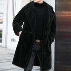 Cappotto invernale da uomo con texture Teddy e chiusura con doppi bottoni | Caldo, lussuoso e senza tempo