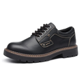 Scarpe Stringate Uomo Pelle Nera con Suola Carrarmato Spessa Marrone