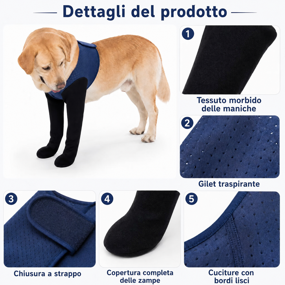 PawGuard maniche di recupero doppie per zampe anteriori dei cani - Protezione anti-leccamento senza collare elisabettian