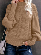 Dames Gebreide Pullover met Halfhoge Kraag | Elegante e confortevole