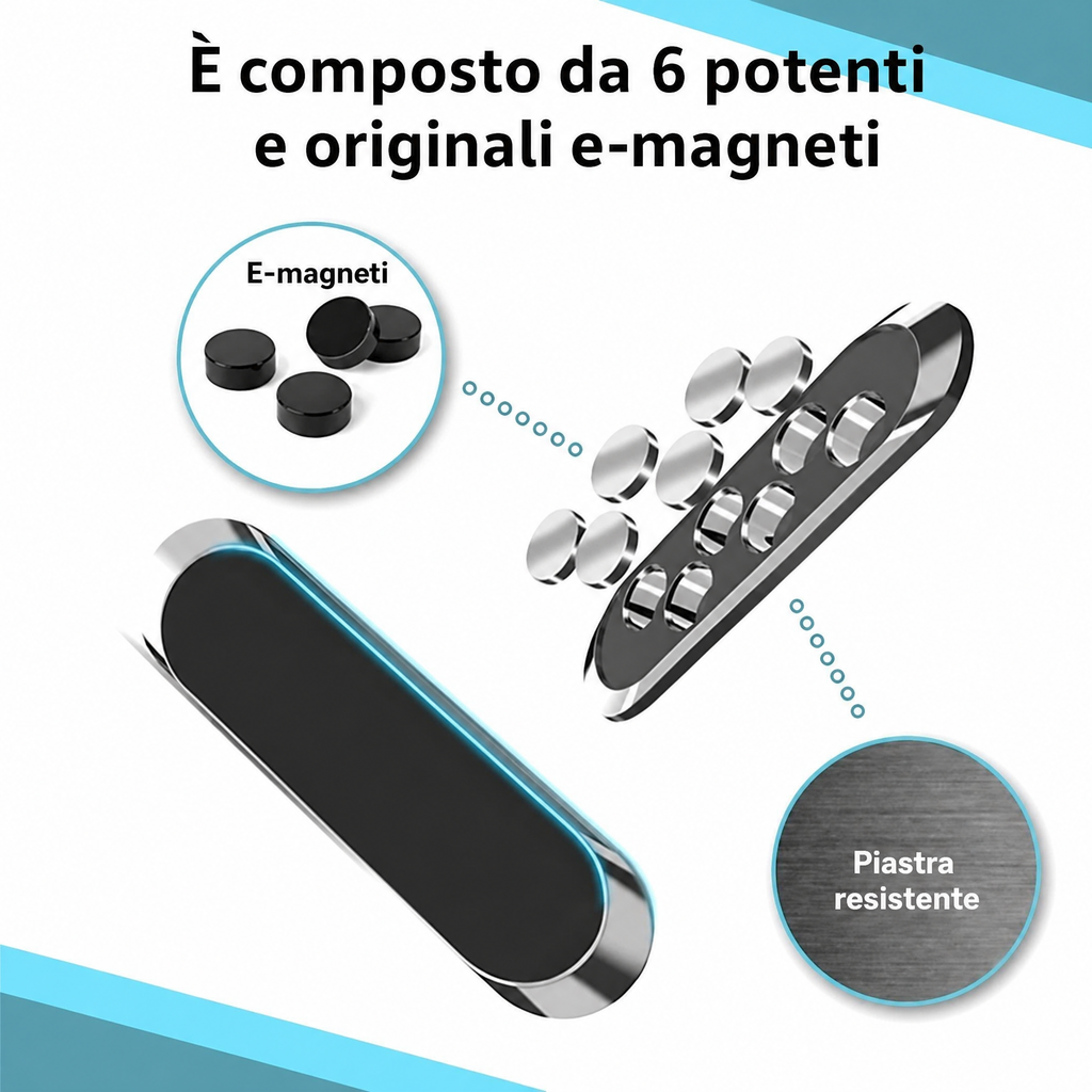 Potente supporto magnetico per telefono - Nessuna foratura necessaria