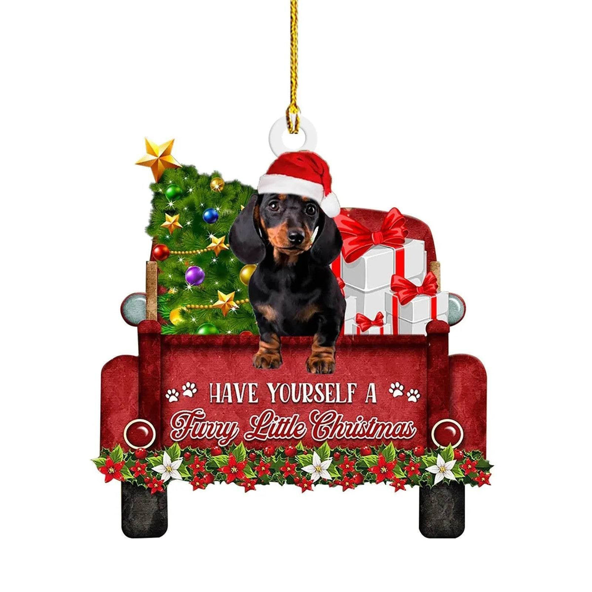 Decorazioni natalizie per cani con salsiccia