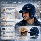 Cappello invernale Trapper con paraorecchie lavorato a maglia