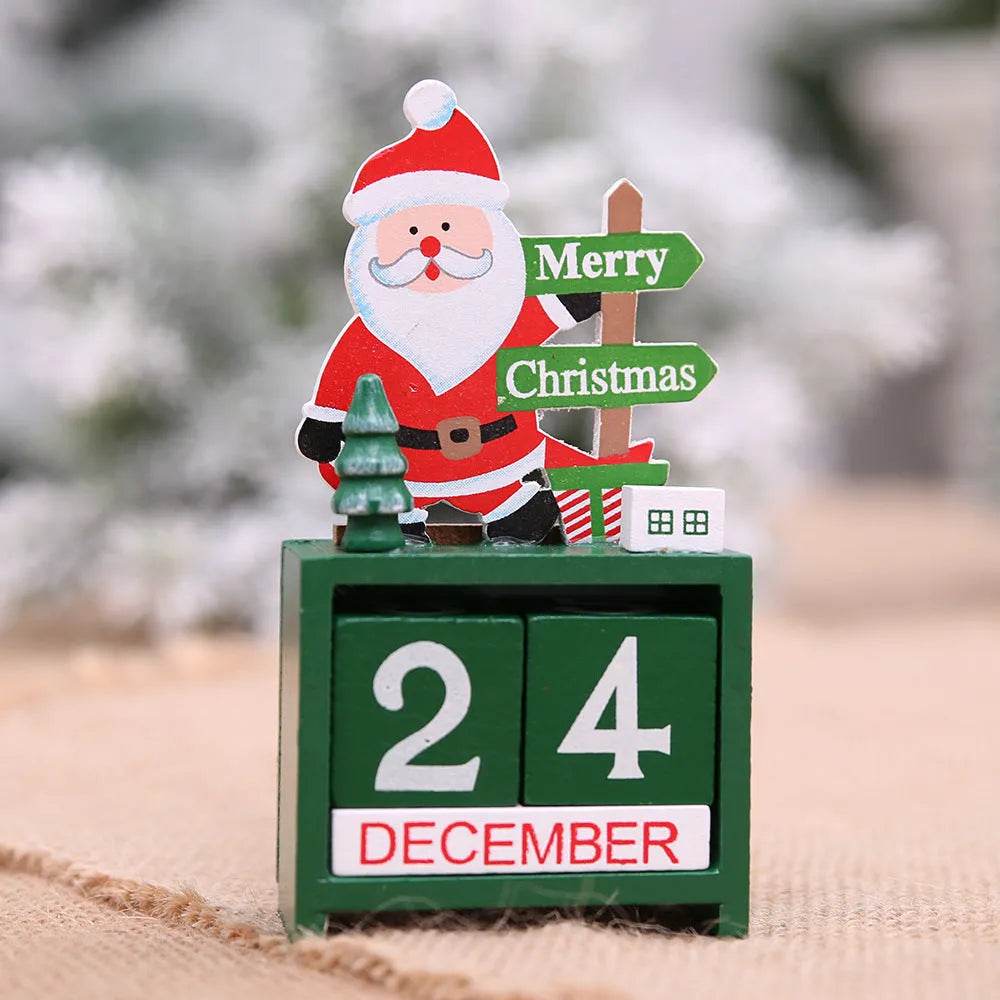Decorazioni natalizie per calendario in legno